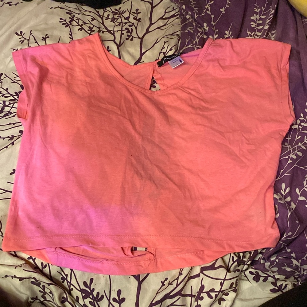 A pink kids crop top
